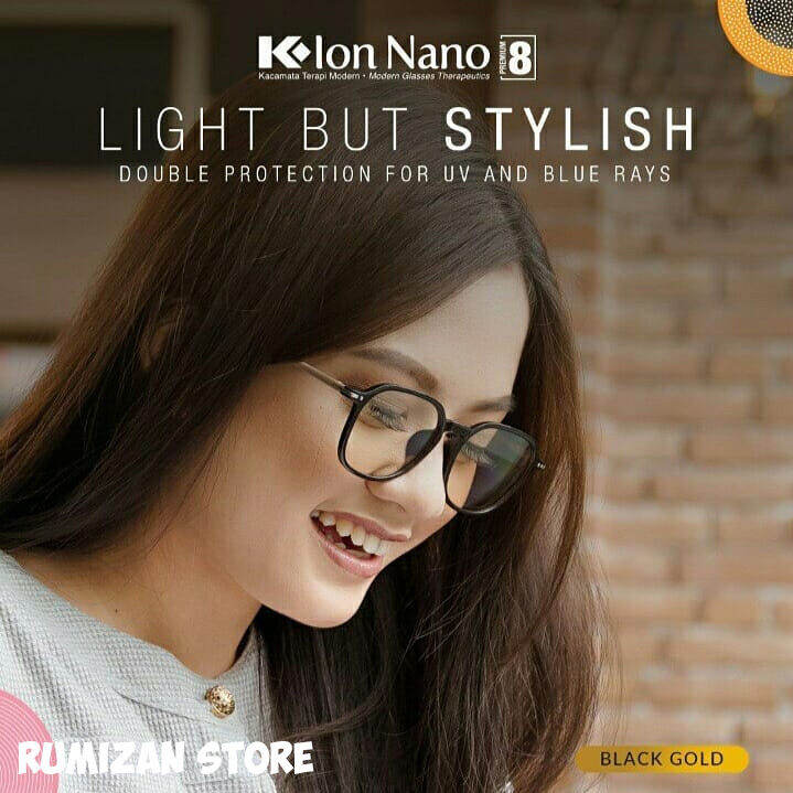 BISA COD KACAMATA TERAPI KION NANO PREMIUM 8 BLACK GOLD ASLI