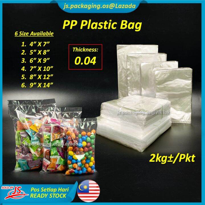 PP Plastic Bag Transparent Clear Packing Thickness 0 04 PP Beg Plastik