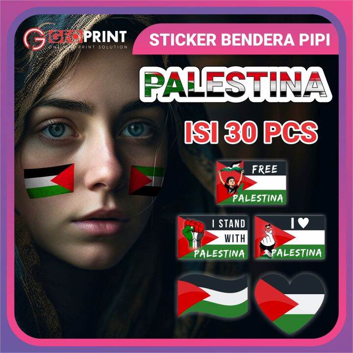 Isi Sticker Pipi Bendera Palestina Bentuk Menarik Lazada Indonesia