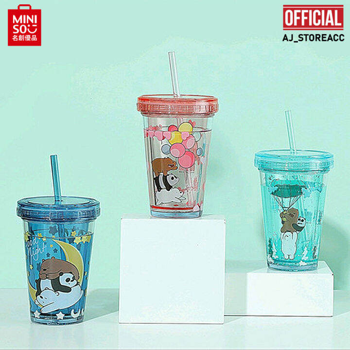 MINISO BOTOL MINUM WE BARE BEARS MICKEY MOUSE WATER BOTTLE Lazada