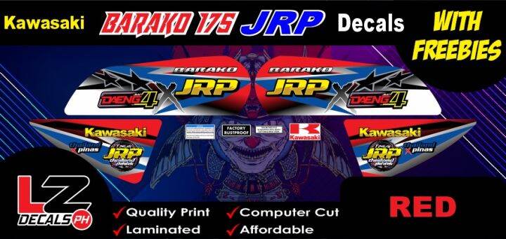 Kawasaki Barako 175 Stock JRP Decals Stickers With Freebies Lazada PH