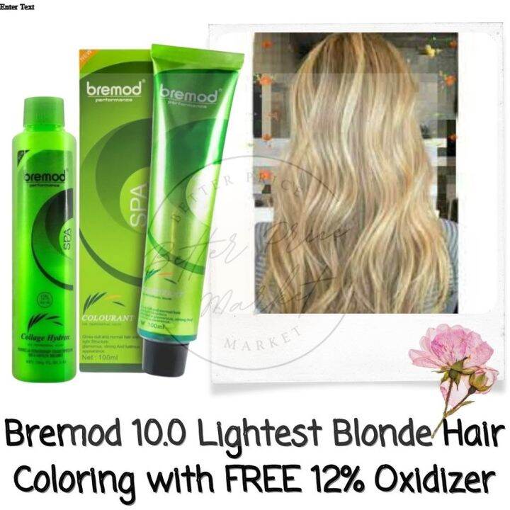 Lightest Blonde 10 0 Bremod Hair Color Cream Basic Colors 100ml WITH