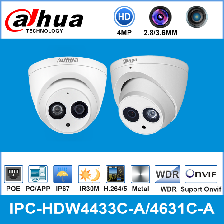 Dahua IPC HDW4433C A IPC HDW4631C A 4MP 6MP Network IP Camera 2 8mm