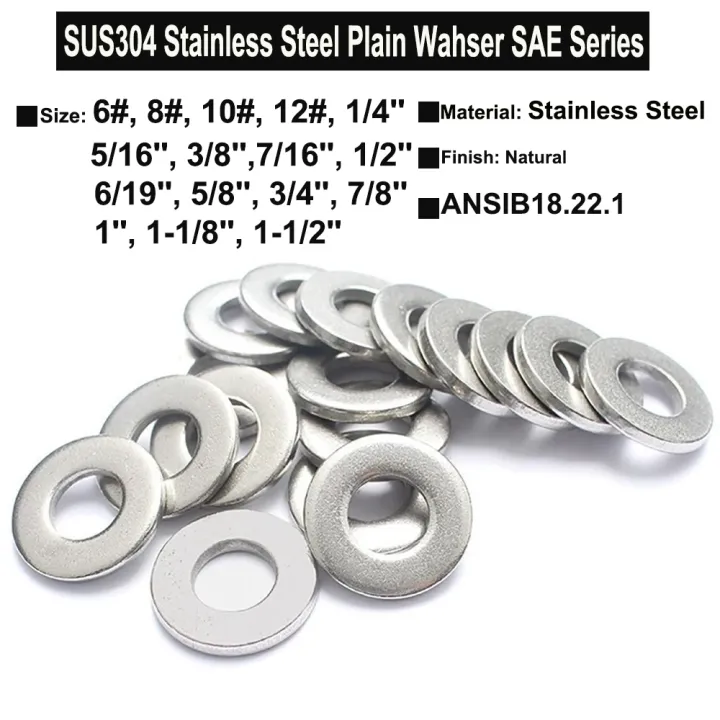 Sus Stainless Steel Plain Washers Sae