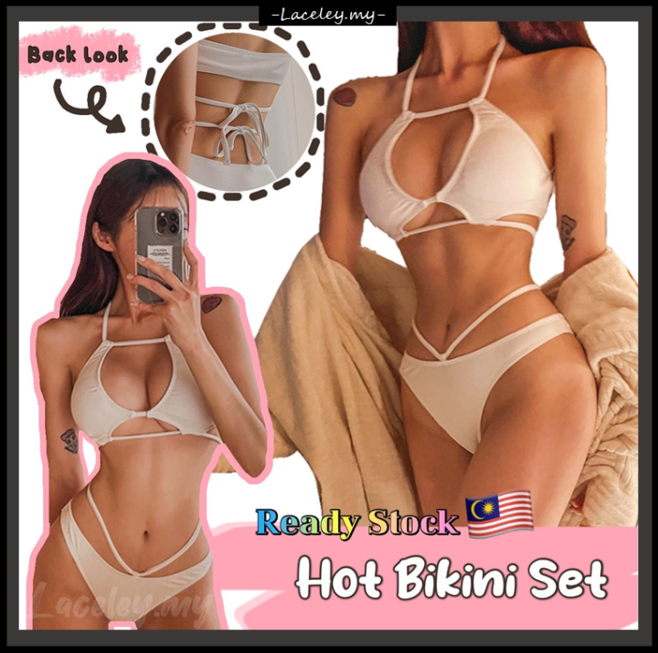 Ready Stock Hot Korean Style Self Tie Sexy Bikini Swimsuit Woman