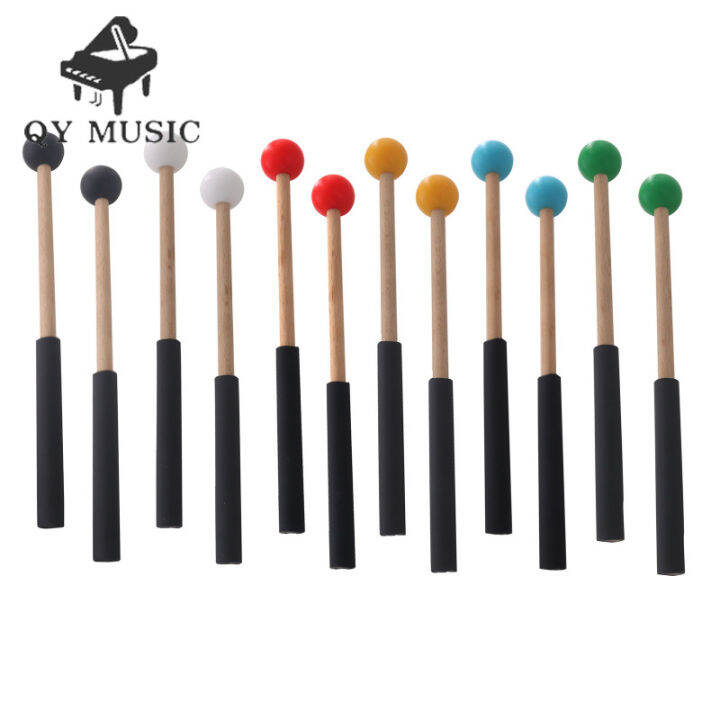 Pair Drumsticks Wood Marimba Mallet With Handle Xylophone Hammer