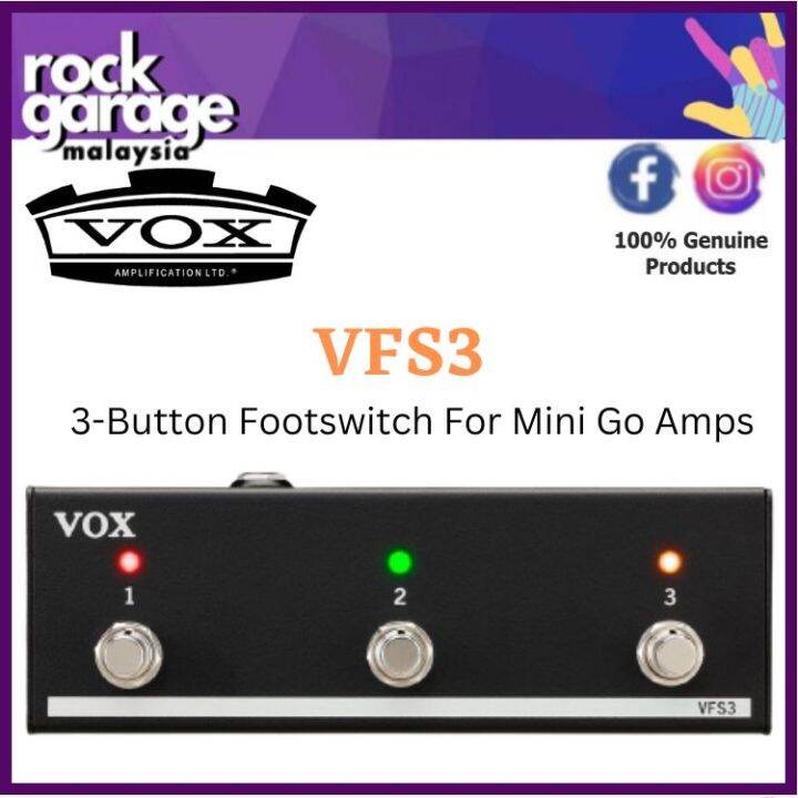 Vox VFS3 3 Button Footswitch For Mini Go Amps VFS 3 VFS 3 Lazada