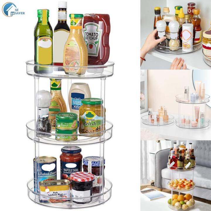 Turnable Cabinet Organizer Turntables Storage Tray Spinning Condiments