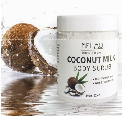 Ready Stock Scrub Melao Body Scrub Whitening Cream Coconut Milk