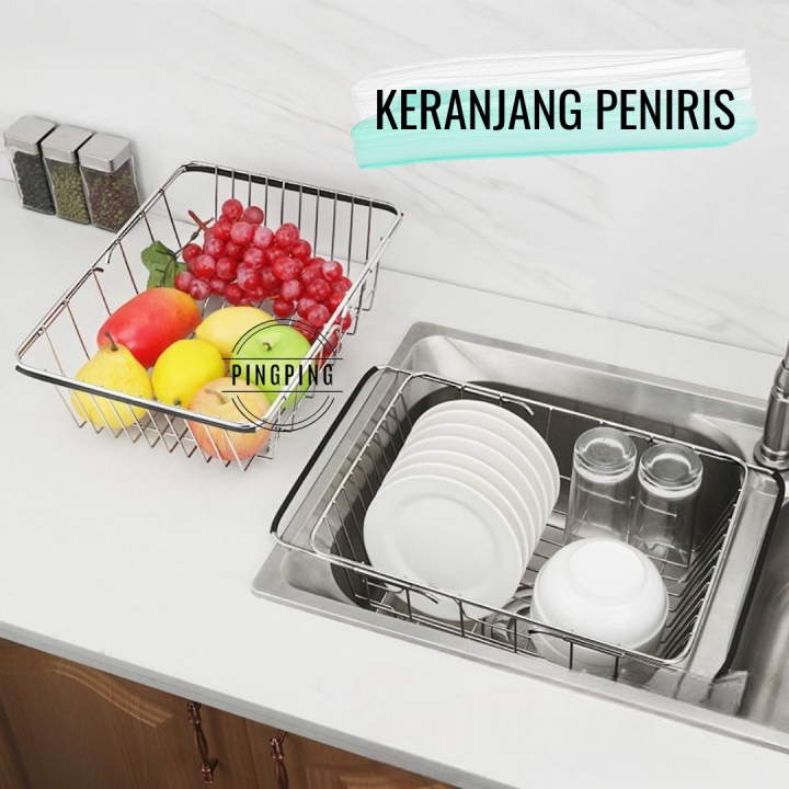 Basket Tirisan Piring Rak Piring Stainless Rak Dapur Stainless Steel