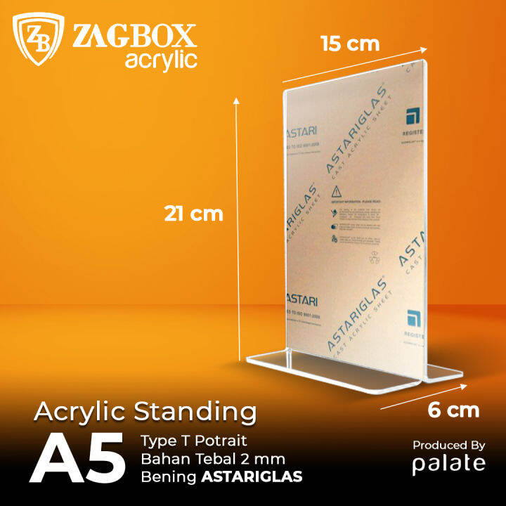 Acrylic Tent Holder Akrilik Tent Card A5 T Portrait Brosur PREMIUM