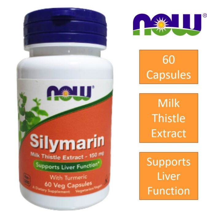 NOW Foods Silymarin Milk Thistle Extract 150 Mg With Turmeric 60 Veg