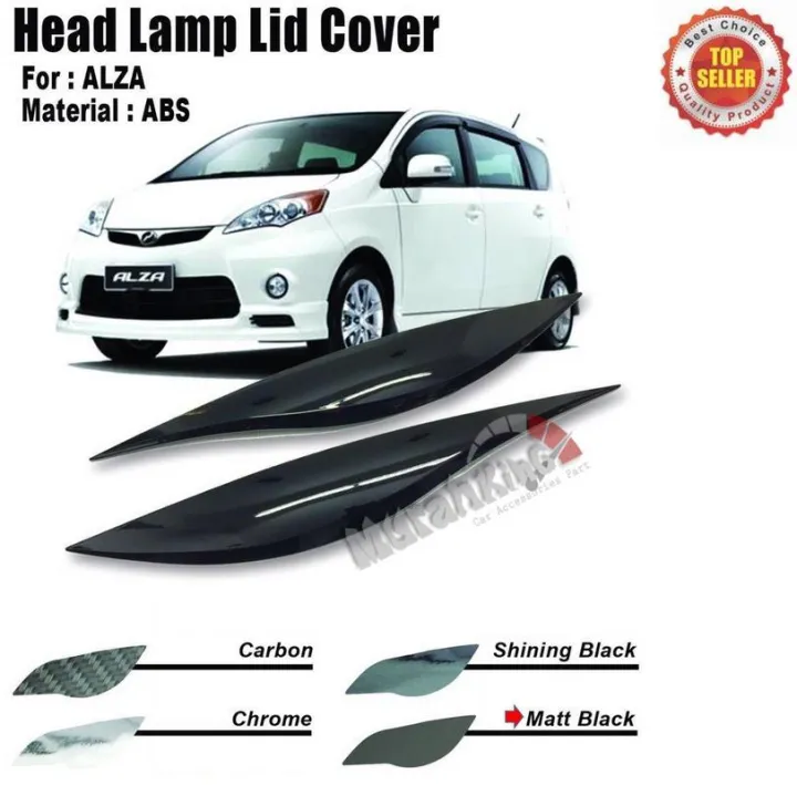 Perodua Alza Custom Fit Abs Car Head Lamp Headlamp Eye Lid Eyelid Matt