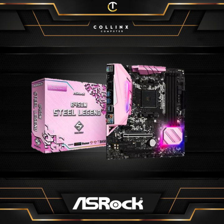 Asrock B M Steel Legend Pink Gaming Motherboard Limited Edition