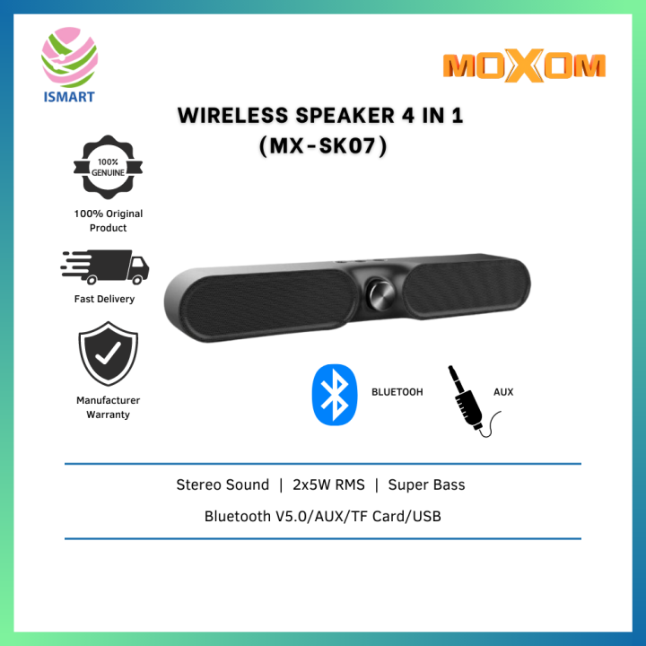 Wireless Speaker MOXOM MX SK07 4 In 1 Function Wireless Aux USB TF