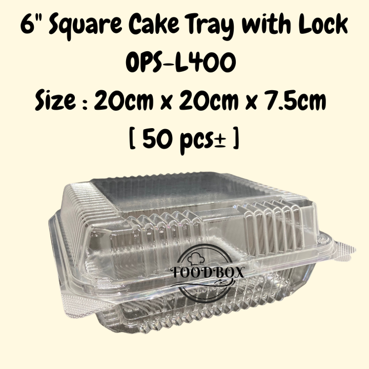 Foodbox Pcs Ops L Benxon Square Cake Tray With Lock Bakery