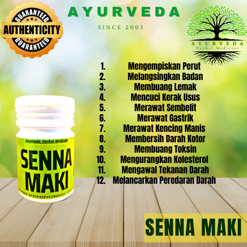 Ayurveda Kapsul DAUN SENNA 60BIJI ORIGINAL Lazada