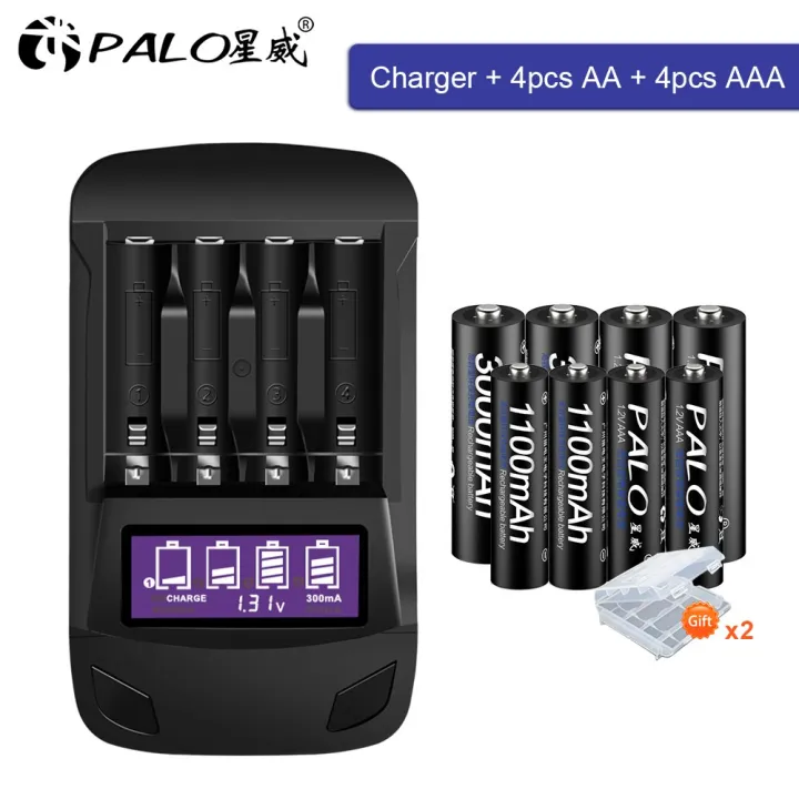 Palo Original Aa Aaa Rechargeable Battery Aa V Nimh Smart Lcd Aa Aaa