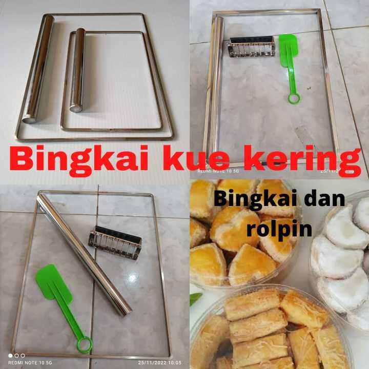 BINGKAI PERATA ADONAN KUE KERING TEBAL 0 5CM DAN 1CM ROLPIN STAINLESS