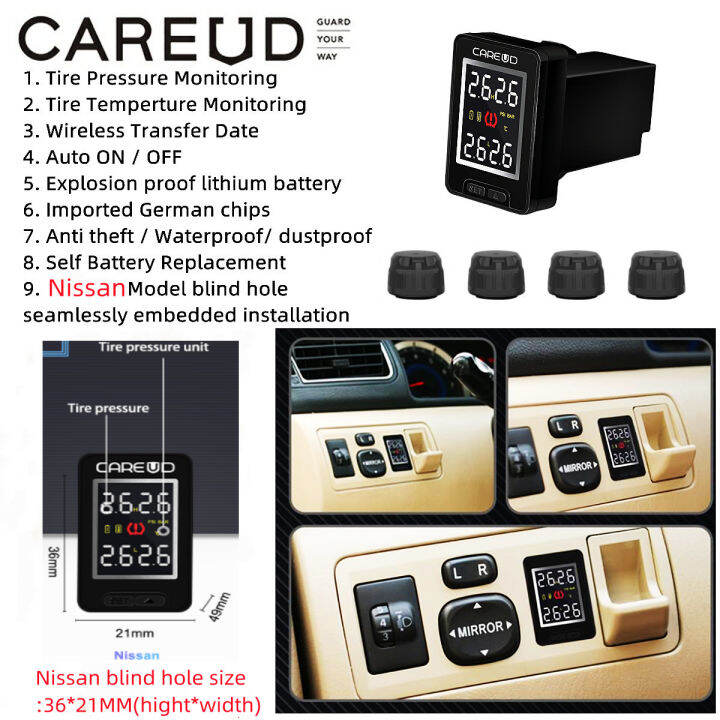 Careud U Wf External Tpms Car Tpms Car Tire Pressure Monitoring