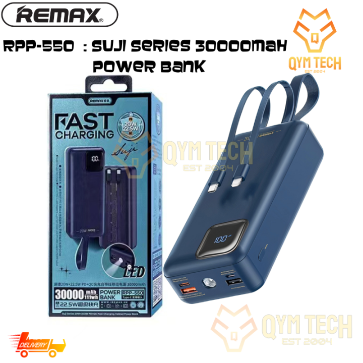 Remax Rpp Suji Series Mah Fast Charge Cabled Power Bank Lazada