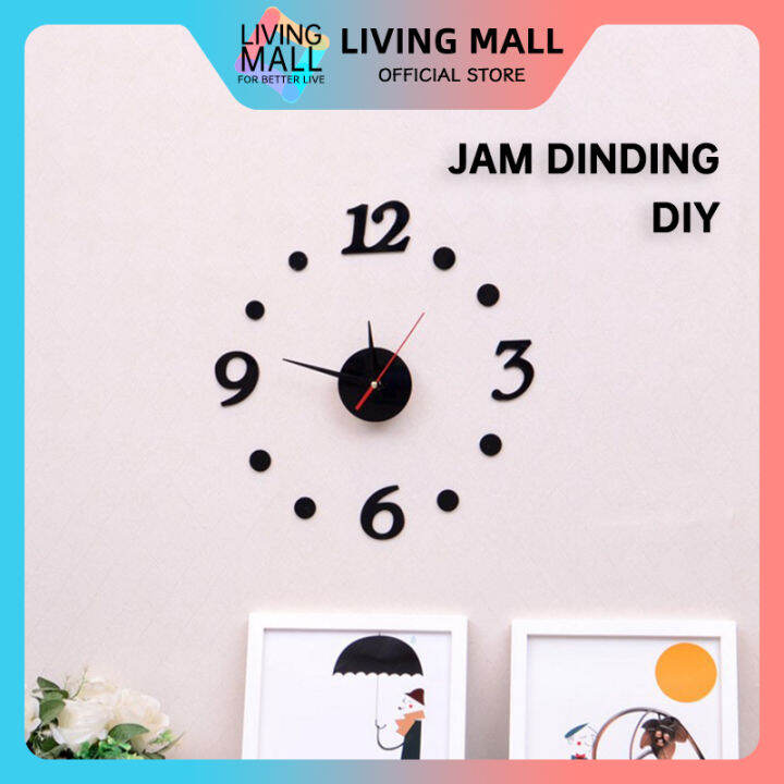 Jam Tembok DIY Tempel Jam Dinding Hook Giant Clock Analog 3D Modern