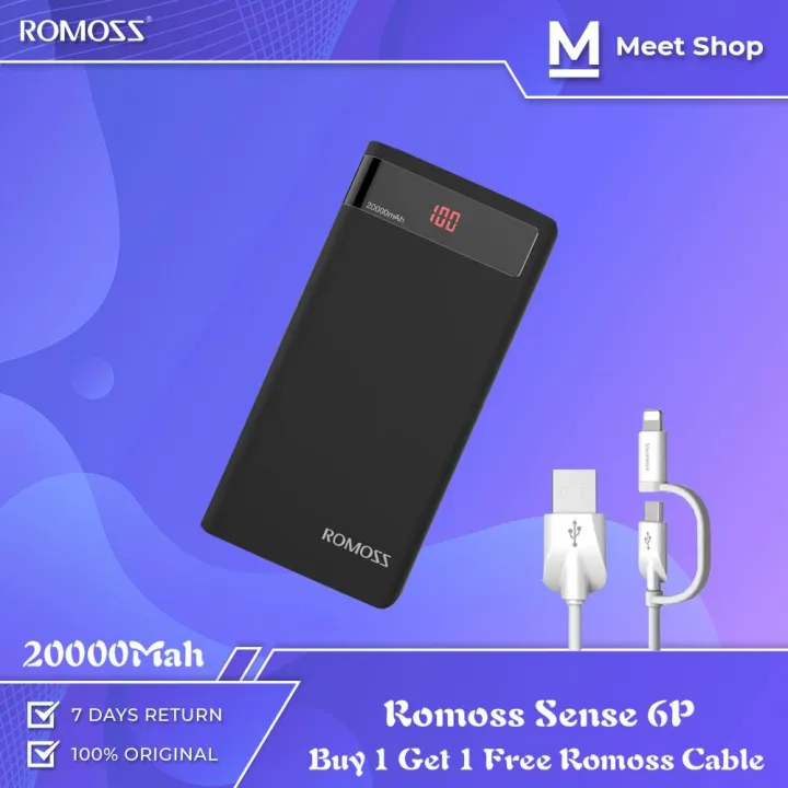 UME Buy 1 Original Romoss Powerbank Sense 6p 20000mAh Power Bank Get 1