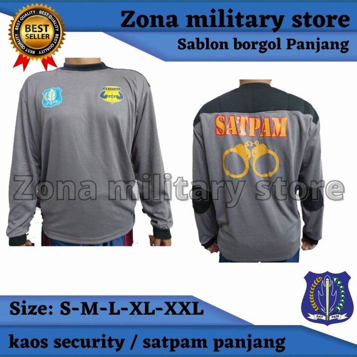 Baju Kaos Security Satpam Sablon Borgol Panjang Seragam Setelan Pdh Pdl