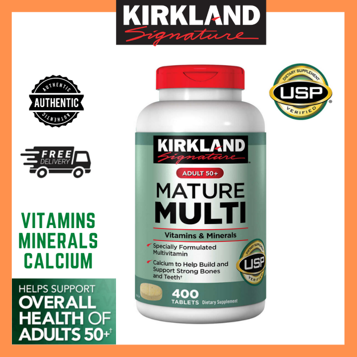 Kirkland Mature Multi Adult Plus Vitamins And Minerals 50 400 Tablets