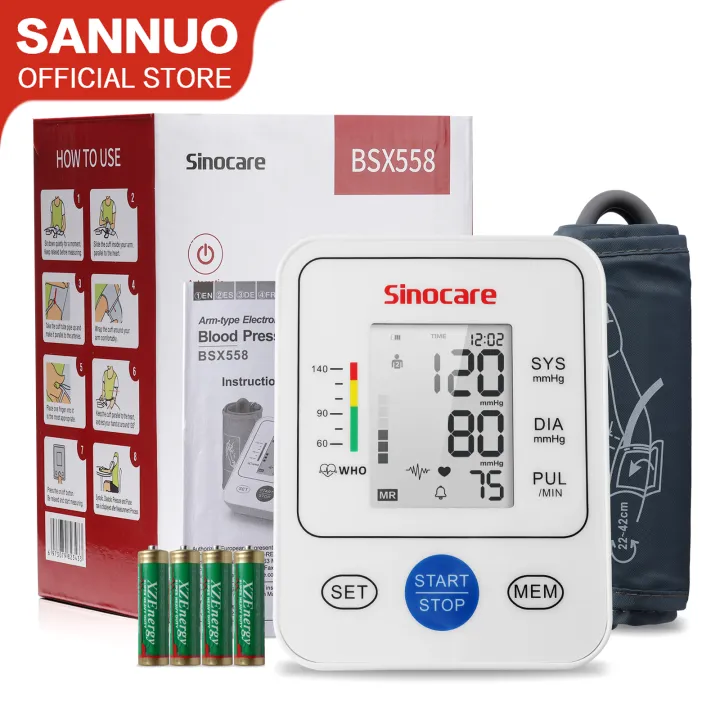 Sannuo Sinocare Blood Pressure Monitor Upper Arm Automatic Digital BP