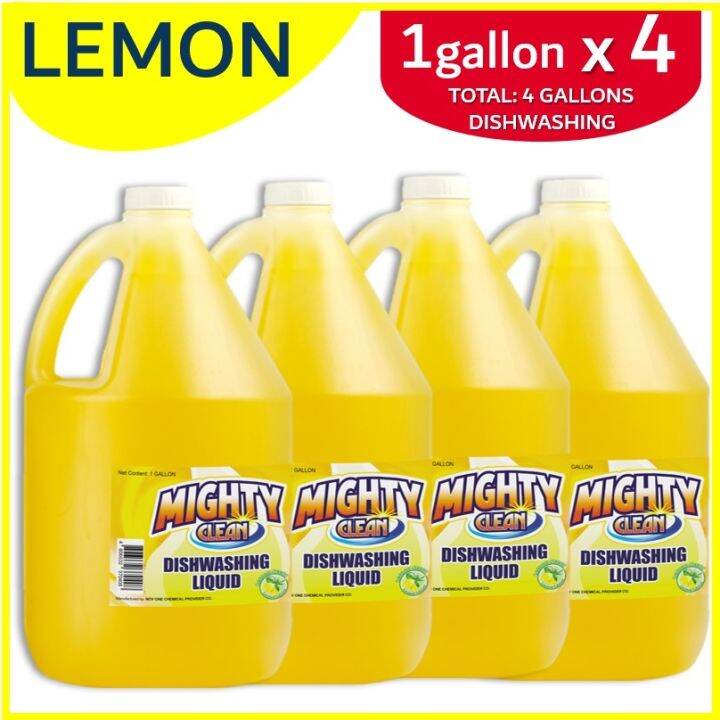 Mighty Clean Dishwashing Liquid Lemon DWL Yellow 4 Gallons 1