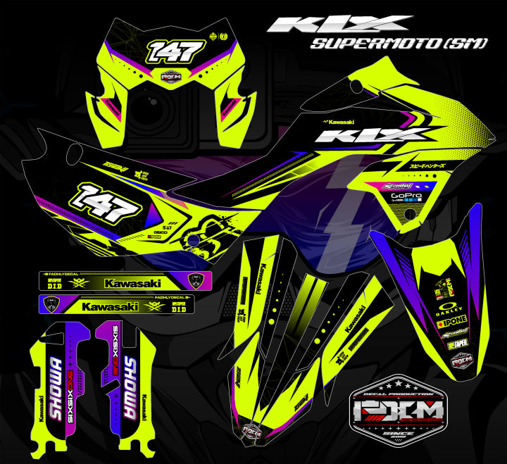 Decal Klx Sm Se Fullbody Stabilo Hitam Stiker Sticker Dekal