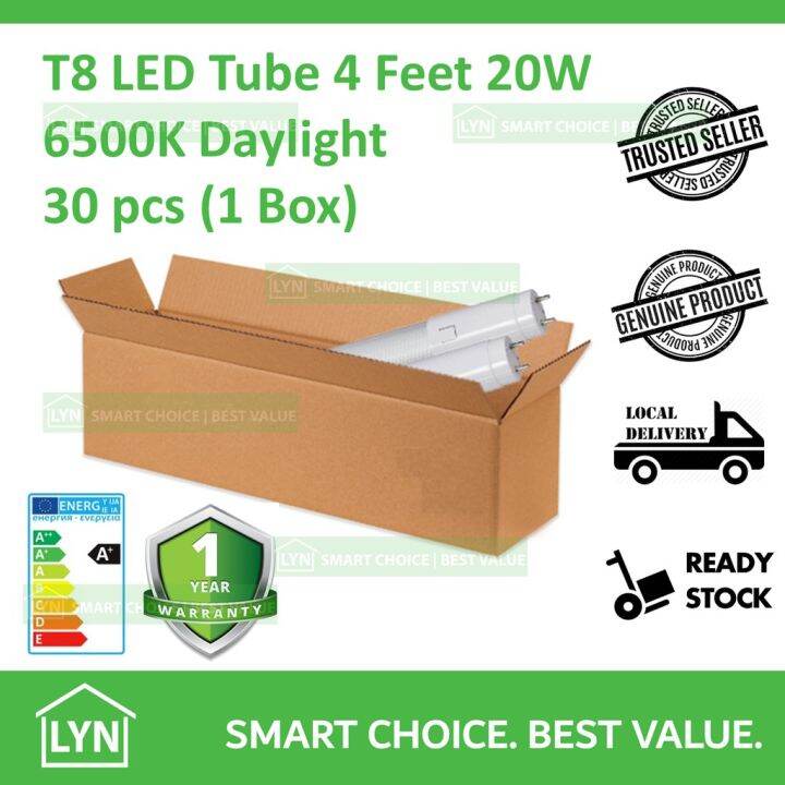 T8 4 FEET 22W LED GLASS TUBE 1 CTN X 30PCS Lazada