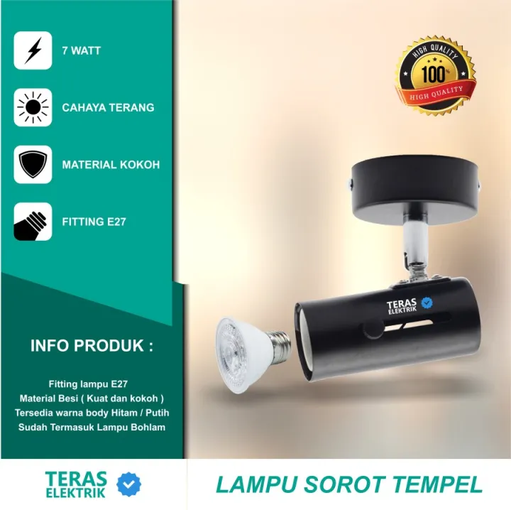 Lampu Sorot Plafon Tempel Watt Besi Top Quality Lazada Indonesia