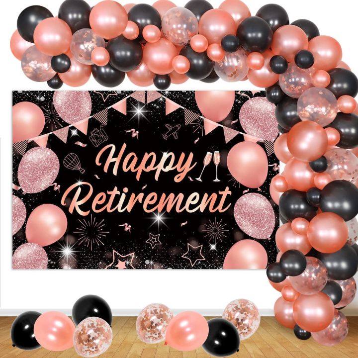 SURSURPRISE Retirement Party Decorations For Women Rose Gold Happy