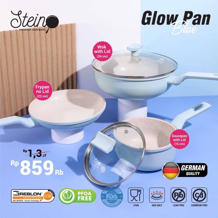 Steincookware Stein Cookware GLOW PAN Glowpan Set Complete Set