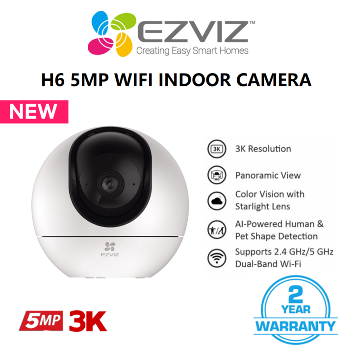 EZVIZ H6 3K 5MP Full HD Resolution Pan Tilt Wireless Security