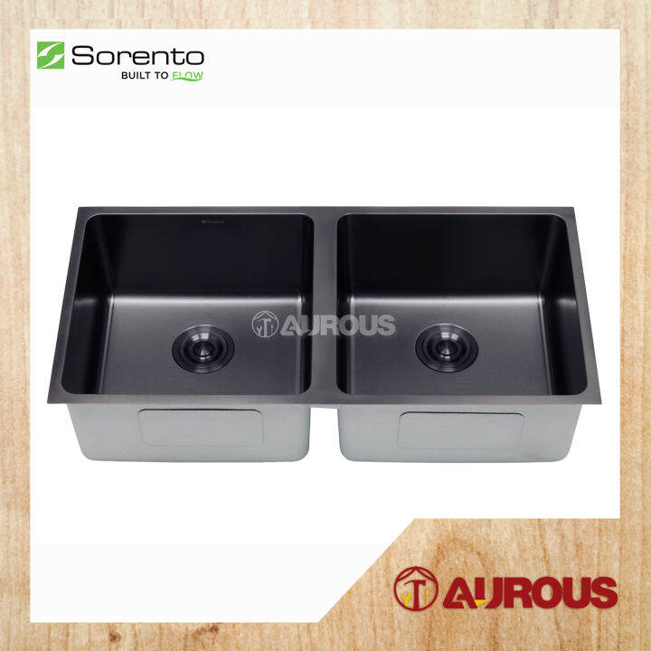 Sorento Stainless Steel Undermount Kitchen Sink Double Bowl L X