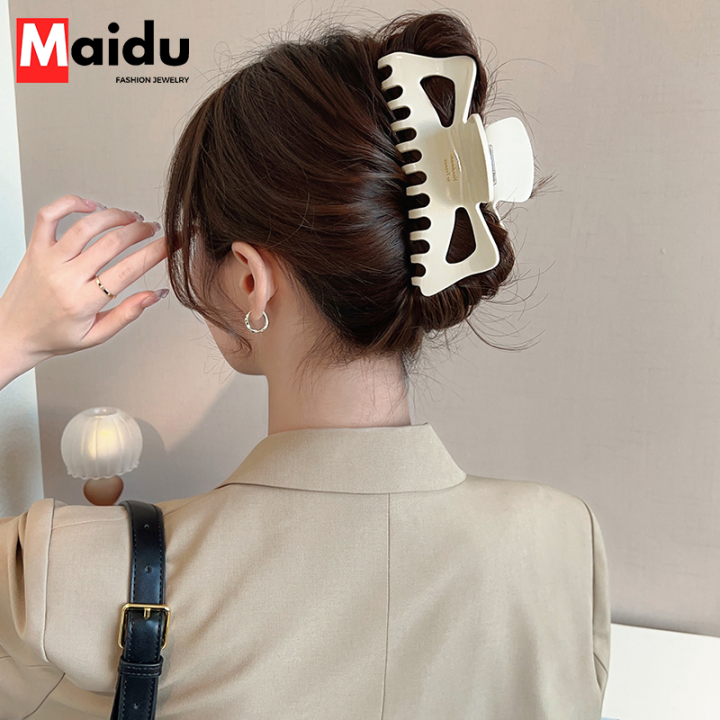 Maidu Jewelry Hollow Bow Hair Clip For Women Latest Plastic Acrylic