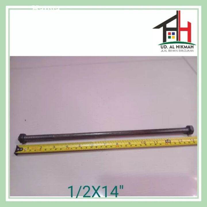 BAUT BLANDAR 14 INCH KUNCI 19 PANJANG 35 CM Baut Mur Balok Kayu NC 1