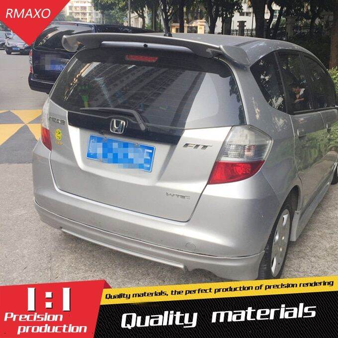 For Honda Fit Jazz Spoiler Abs Material Car Rear Wing Primer