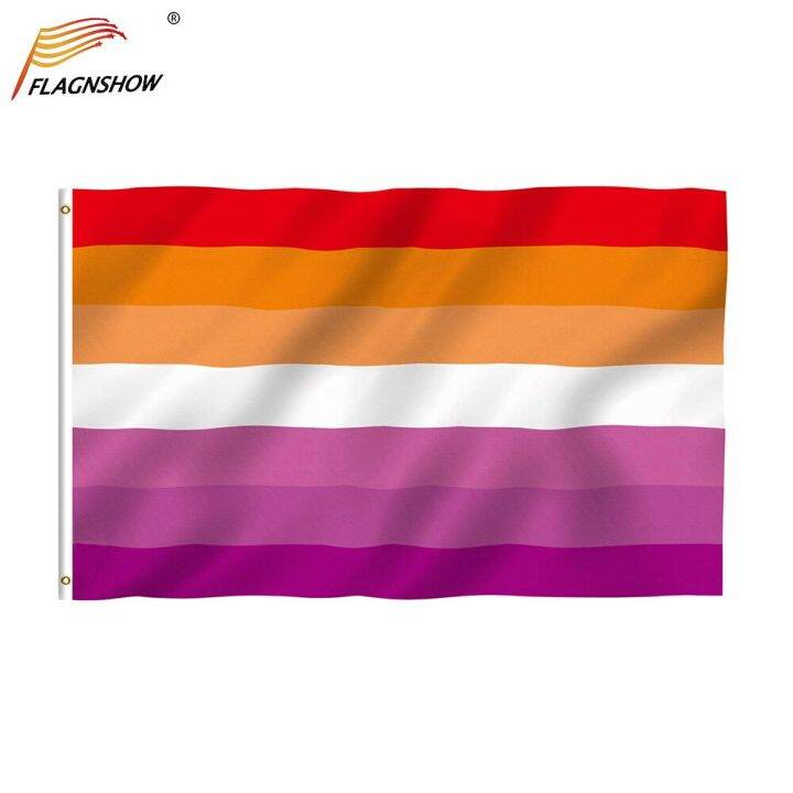 X Feet Sunset Lesbian Pride Flag Lgbt Les Sunset Pride Flags D