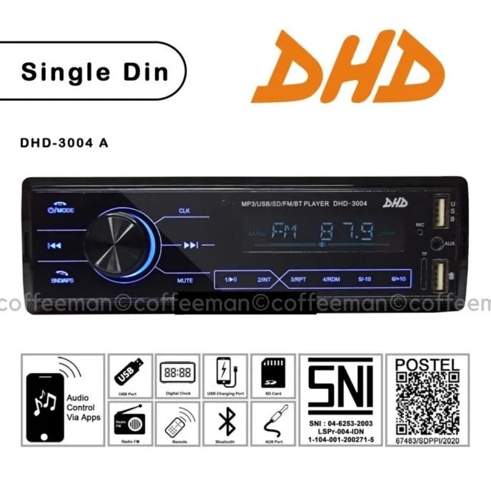 Dhd Tape Single Din Head Unit Bluetooth Radio Usb Sd Card Mp