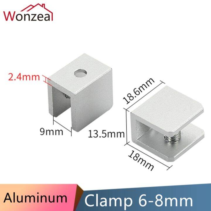 Pcs Glass Clamps Mm Space Aluminum Half Round Shelves Corner Clips