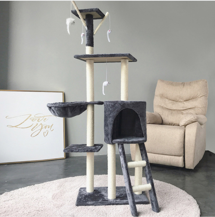 Pet Cat Tree House Tower Luxury Nature Sisal Large Cat Climbing Frame