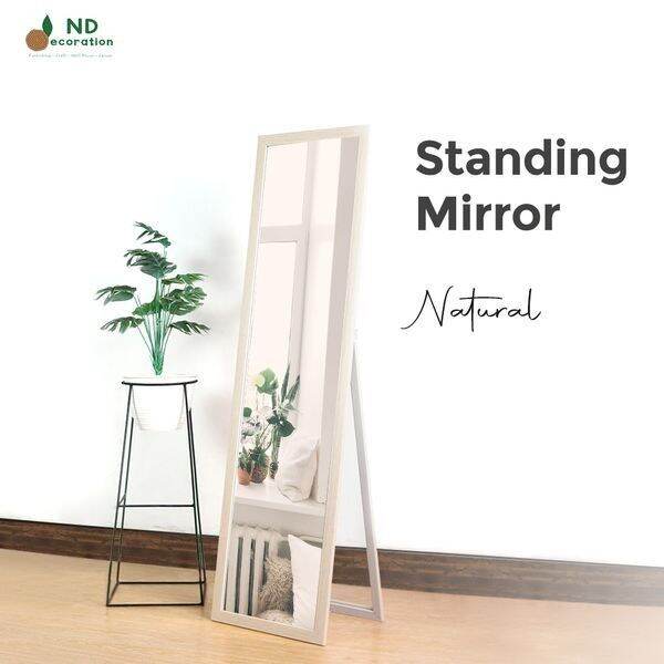 Cermin Berdiri Full Body Kayu Jati Belanda Standing Mirror Aesthetic