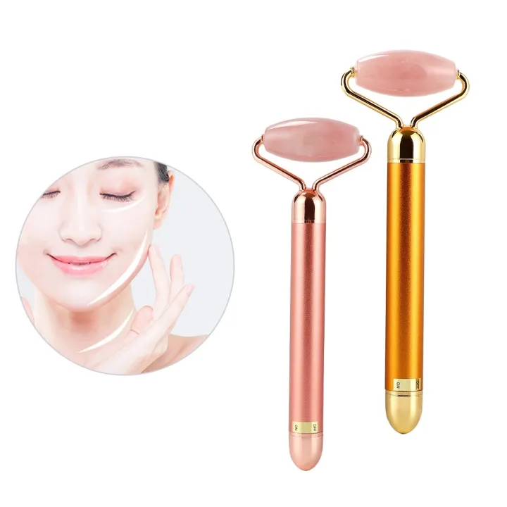 Electric Rose Quartz Roller Face Slimming Lifting M Assager Natural