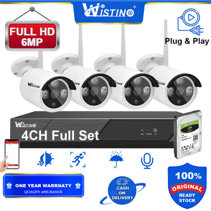 Wistino Plug And Play Hd Mp Mp Wireless Cctv System Ch Nvr Kit P P