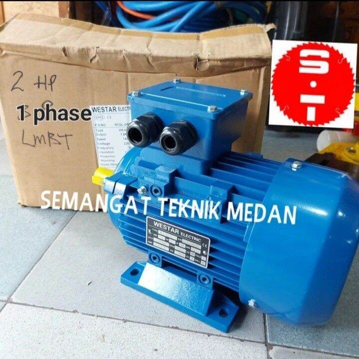 DINAMO ELEKTROMOTOR LISTRIK 2HP PUTARAN LAMBAT 1 PHASE TEMBAGA WESTAR