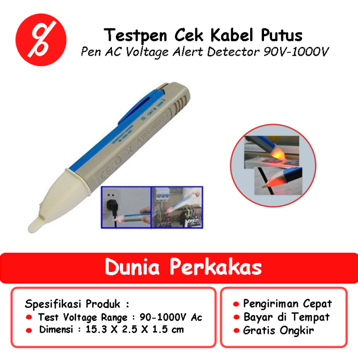 DUNIA PERKAKAS Tespen Listrik Canggih Multifungsi Testpen Cek Kabel